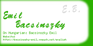 emil bacsinszky business card